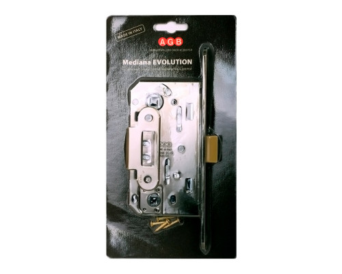 B01102.50.34.567 AGB (АГБ) Защелка врезная WC (матовый хром) MEDIANA EV. (инд.упак+B01000.13)