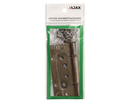 Петля Ajax (Аякс) универсальная без врезки IN4000W AB (100/P-2B 100x2,3) бронза