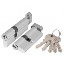 Цилиндровый Ajax (Аякс) механизм (AX102/80) AX1002Knob80 (30+10+40) CP хром с вертушкой