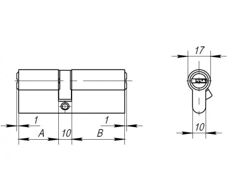 Цилиндровый Ajax (Аякс) механизм (AX200/80) AX2000Key80 (35+10+35) CP хром