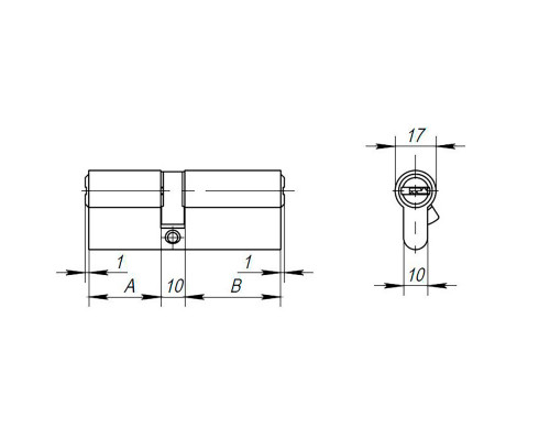Цилиндровый Ajax (Аякс) механизм (AX200/80) AX2000Key80 (35+10+35) CP хром