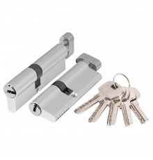 Цилиндровый Ajax (Аякс) механизм (AX202/100) AX2002Knob100 (40+10+50) CP хром с вертушкой