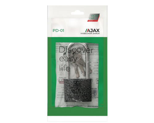Замок Ajax (Аякс) навесной PD-0150-L (PD-01-50-L) 3 key англ.