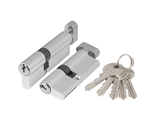 Цилиндровый Ajax (Аякс) механизм (AX102/70) AX1002Knob70 (35+10+25) CP хром с вертушкой