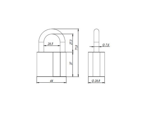 Замок Ajax (Аякс) навесной PD-4050 (PD-40-50) 3 fin key
