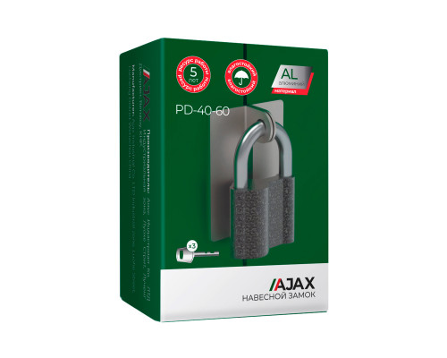 Замок Ajax (Аякс) навесной PD-4060 (PD-40-60) 3 fin key