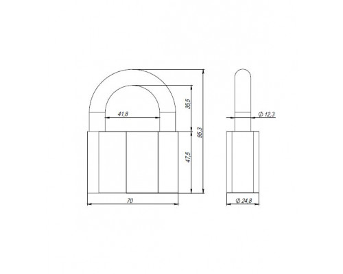 Замок Ajax (Аякс) навесной PD-4080 (PD-40-80) 3 fin key /коробка
