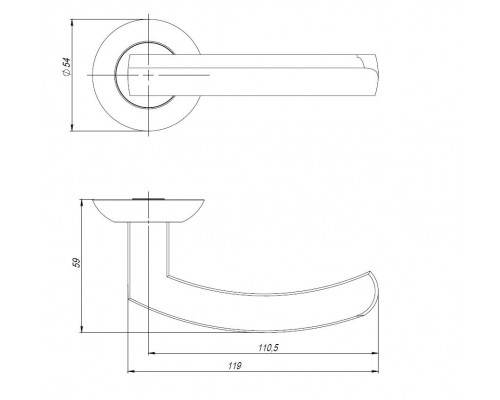 Ручка Ajax (Аякс) раздельная R.JR54.SIGMA (SIGMA JR) ABG-6 зеленая бронза 105мм