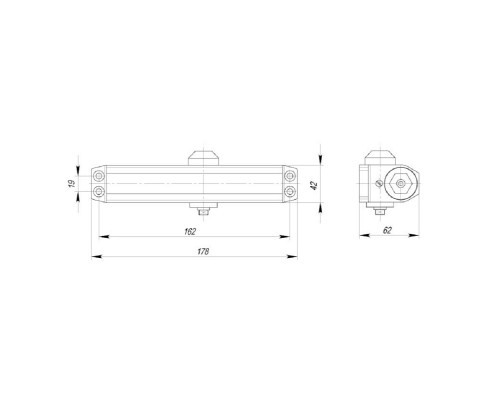 Доводчик Ajax (Аякс) дверной DCTR50-100 (TDR-100) 50-100кг AL алюминий