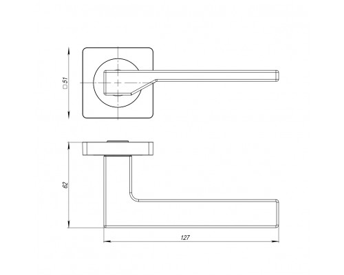 Ручка Ajax (Аякс) раздельная K.JK51.LEVEL (LEVEL JK) SSC-16 сатинированный хром