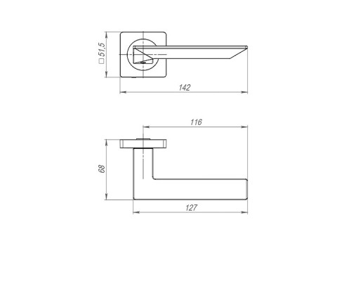 Ручка Ajax (Аякс) раздельная K.JK51.ULTRA (ULTRA JK) BL-24 черный
