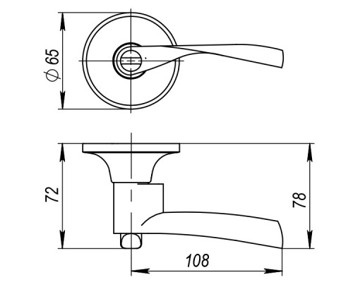 Ручка Ajax (Аякс) защелка DK610 AB-ET (6010 AB-E) (кл./фик.) бронза