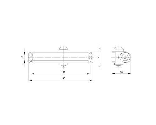 Доводчик Ajax (Аякс) дверной DCTR15-60 hold open WH белый
