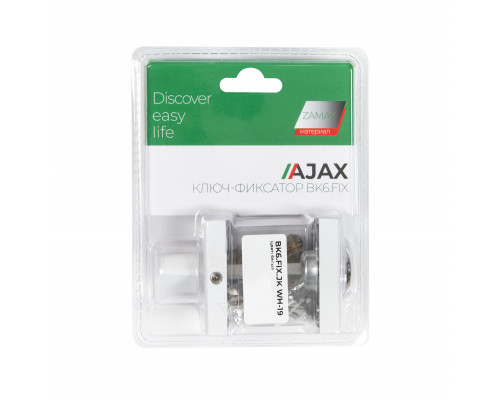 Ручка поворотная Ajax (Аякс) с фиксацией ключом BK6.FIX.JK WH-19 белый