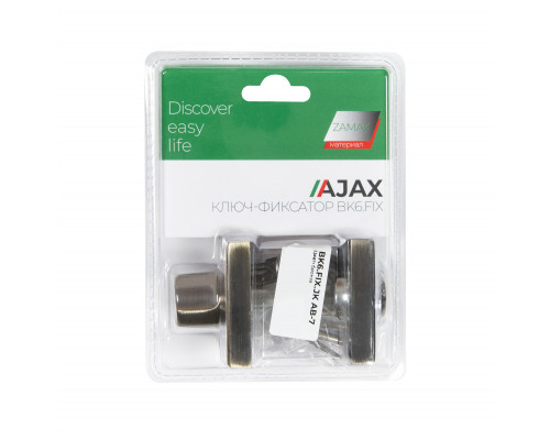 Ручка поворотная Ajax (Аякс) с фиксацией ключом BK6.FIX.JK AB-7 бронза