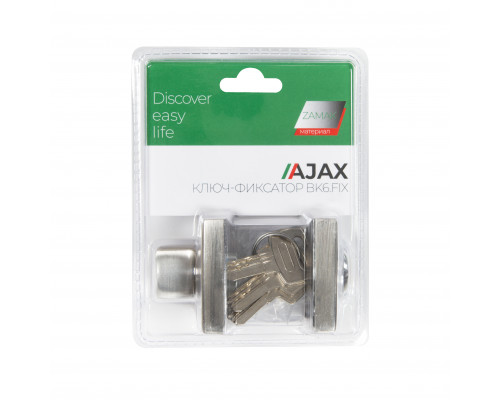 Ручка поворотная Ajax (Аякс) с фиксацией ключом BK6.FIX.JK SN-3 мат.никель