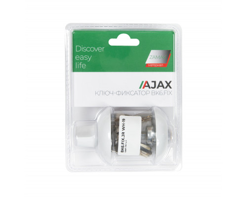 Ручка поворотная Ajax (Аякс) с фиксацией ключом BK6.FIX.JR WH-19 белый