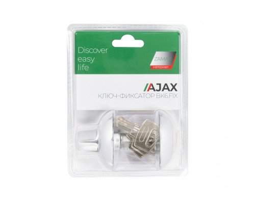 Ручка поворотная Ajax (Аякс) с фиксацией ключом BK6.FIX.JR CP-8 хром