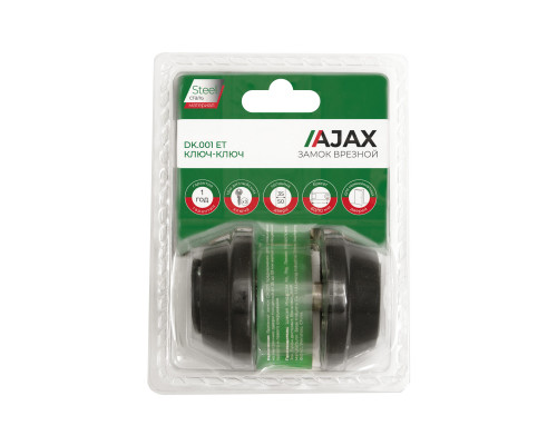 Замок Ajax (Аякс) врезной DK.001 ET BL черный