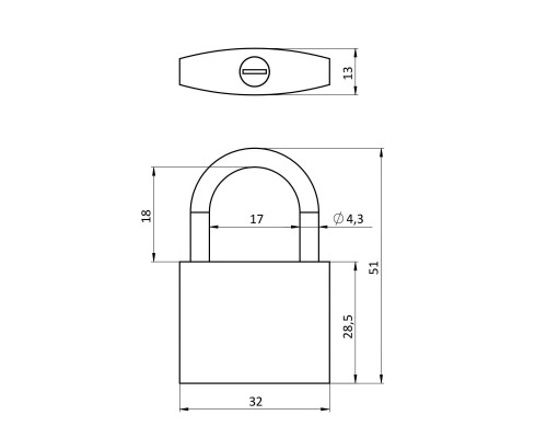 Замок Ajax (Аякс) навесной PD-0232 3 key