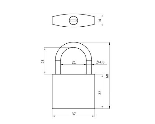 Замок Ajax (Аякс) навесной PD-0238 3 key