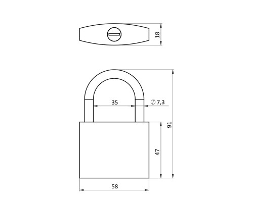 Замок Ajax (Аякс) навесной PD-0263 3 key