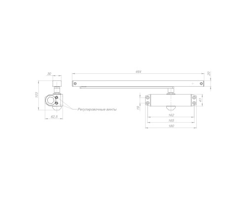 Доводчик Ajax (Аякс) дверной DCTR40-100 slide BL черный