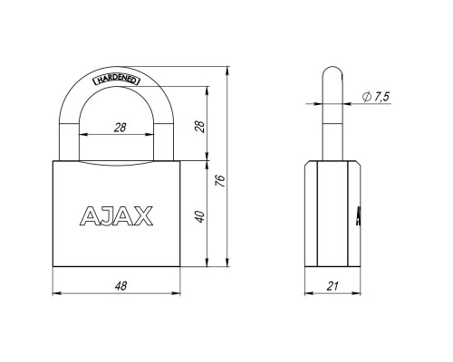 Набор Ajax (Аякс) замков навесных PD-0150 (3 locks+5 keys) blister