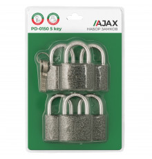 Набор Ajax (Аякс) замков навесных PD-0150 (6 locks+5 keys) blister
