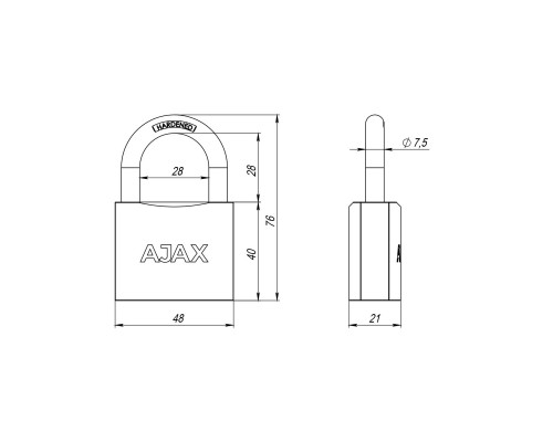 Набор Ajax (Аякс) замков навесных PD-0150 (6 locks+5 keys) blister