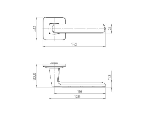 Ручка Ajax (Аякс) раздельная K.MD50.COMBO 140mm BL-24 черный