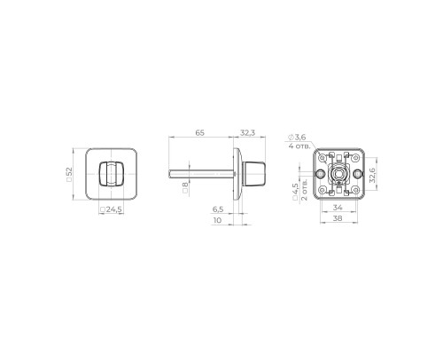 Ручка Ajax (Аякс) поворотная BKW8x50.K.MD50 BL-24 черный