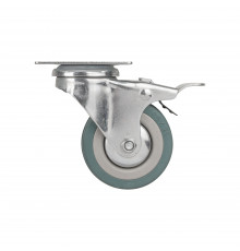 Опора Ajax (Аякс) колесная со стопором и площадкой WL/B-60R/50 kg (brake) резина