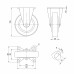 Опора Ajax (Аякс) колесная прямоходная с площадкой WL/BN-125R/110 kg резина