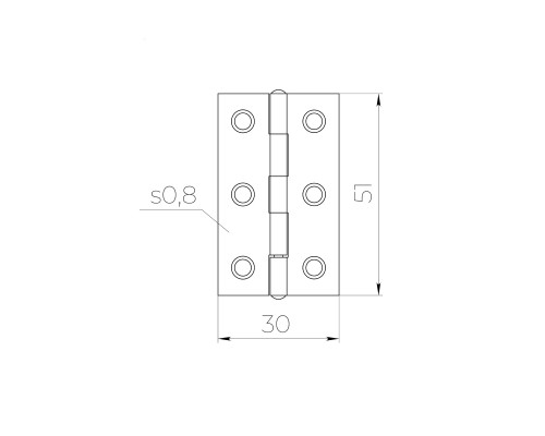 Петля Ajax (Аякс) карточная универсальная LM/IN30x50x1U ZN цинк (2 шт)