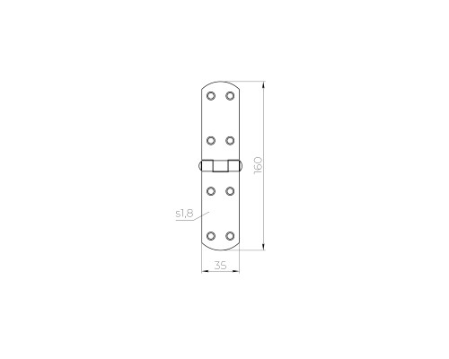 Петля Ajax (Аякс) французская LM/IN160x35x2FR YZN желтый цинк
