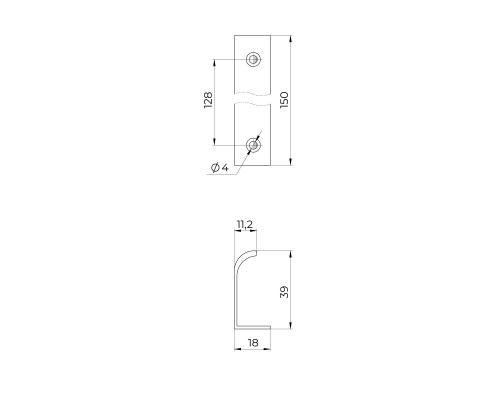 Ручка Ajax (Аякс) профильная мебельная MB-H-009-128 SC матовый хром