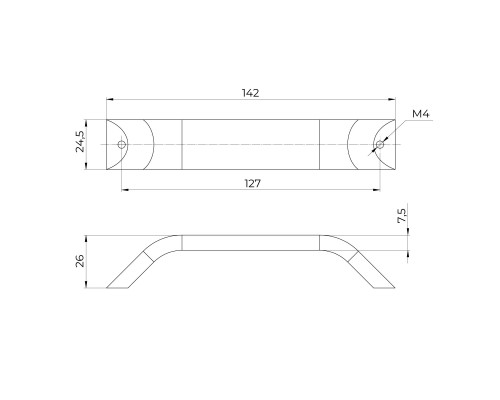 Ручка-скоба Ajax (Аякс) мебельная MB-H-008-128 WH белый