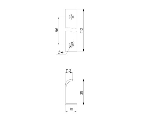 Ручка Ajax (Аякс) профильная мебельная MB-H-009-96 WH белый