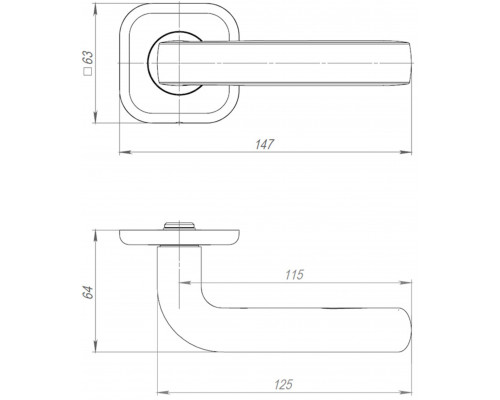 Ручка Ajax (Аякс) раздельная K.JK51.IND TORO 170 mm BL-24 черный (белая коробка)