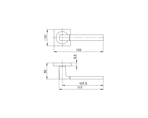 Ручка Ajax (Аякс) раздельная K.JK51.IND FUSE BL-24 черный (AL руч.)