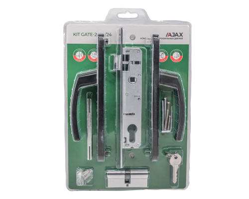 Корпус Ajax (Аякс) () цилиндровый в комплекте с ручкой KIT GATE-2085/24 BL черный
