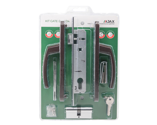 Корпус Ajax (Аякс) () цилиндровый в комплекте с ручкой KIT GATE-2085/24 BR коричневый