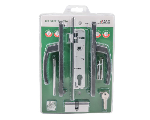 Корпус Ajax (Аякс) () цилиндровый в комплекте с ручкой KIT GATE-2085/24 RAL 7016 антрацит