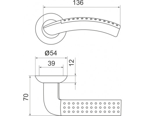 Ручка Armadillo (Армадилло) раздельная R.LD54.Libra26 (Libra LD26) SN/CP-3 матовый никель/хром