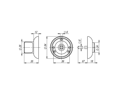 Ручка Armadillo (Армадилло) поворотная BK6.R.LD54 (BK6) SN/CP-3 матовый никель/хром