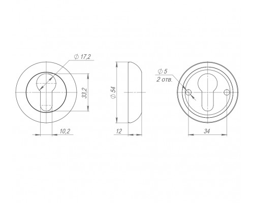 Накладка Armadillo (Армадилло) под цилиндр ET.R.LD54 (ET-1) SN/CP-3 матовый никель/хром