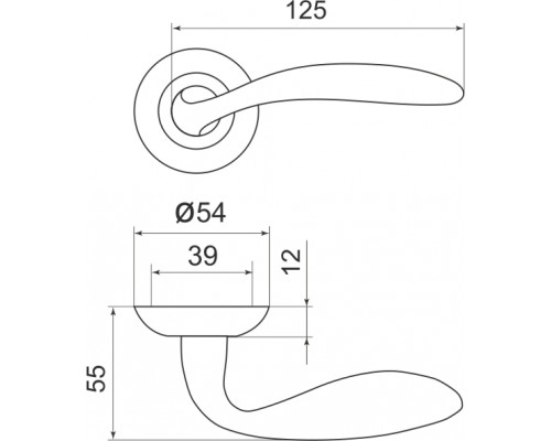 Ручка Armadillo (Армадилло) раздельная R.LD54.Virgo (Virgo LD57) SN/CP-3 матовый никель/хром