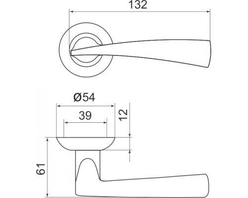 Ручка Armadillo (Армадилло) раздельная R.LD54.Columba (Columba LD80) CP-8 хром