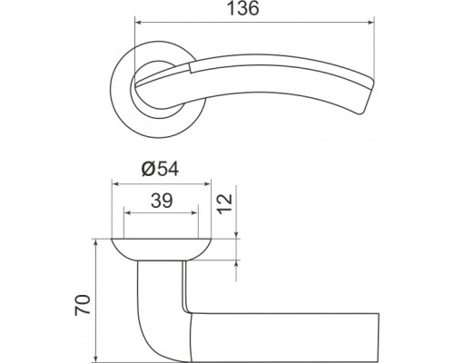 Ручка Armadillo (Армадилло) раздельная R.LD54.Libra27 (Libra LD27) SN/CP-3 матовый никель/хром